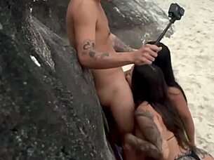 stunning babysitter licks milf employer's trimmed pussy on bed