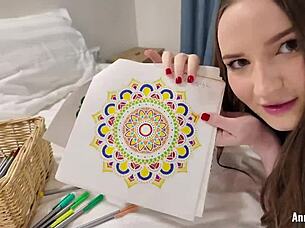 Skinny Brunette Annafirepussy Learns Hot Sex Over New Game