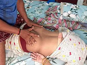 Boy demands yogurt but fills aunt's tight pussy with cum outdoors in public Hindi audio