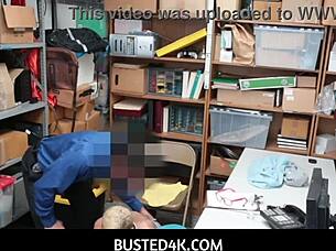 the lp officer caught the burglar and dipped into her ebony pussy, making arie faye soaking wet.