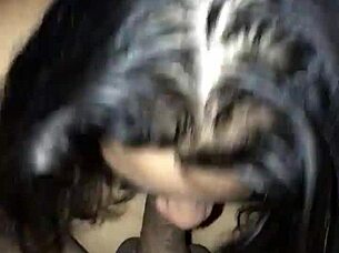 this nerd gives an amazing blowjob while cheating