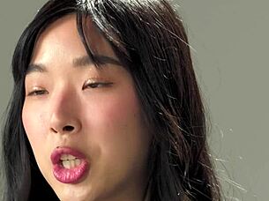 Perfect ass Korean teen Elle Lee, a hot 18+ pornstar, pleasures herself. Solo masturbation session gets wild and steamy.