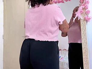 chubby girl farting while getting ready for a date 😊