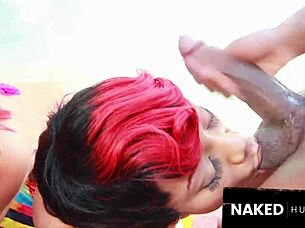 Pool fun with two ebony baddies sharing big black cocks.