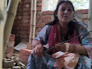 chubby women with beautiful lipstick engage in cunilingus and doggystyle fucking on the bed with the labour contractor for extra cash