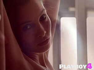 Why is petite big tits Latina babe Calypso Muse posing in sexy black lingerie for Playboy?