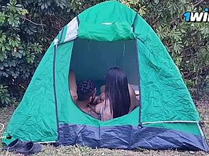 My wife got fucked in the tent by that big black cock 😏