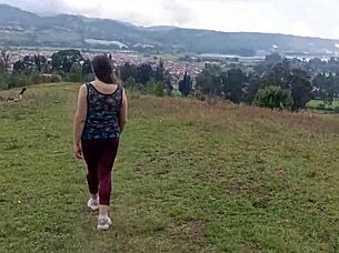 Amateur stepmother in forest.