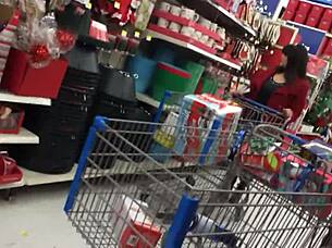 Hey, check out this candid mom shopping hidden in the store! 😎