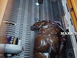 i'm mara exotic, getting wet in the shower with my ebony nigerian man, doggystyle fuck feels so good...