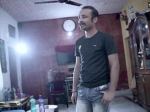 Desi MILF House Owner's Hardcore Sex with Two Male Servants