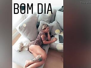 old brazilian wife feels deep pleasure taking cum in mouth from blonde big ass homemade cuckold