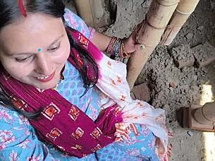 chubby women with beautiful lipstick engage in cunilingus and doggystyle fucking on the bed with the labour contractor for extra cash