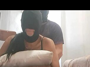 Bound And Gagged, She Takes Cock In All Holes