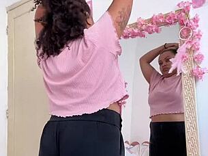 chubby girl farting while getting ready for a date 😊