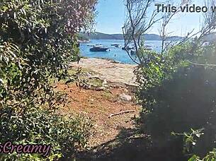 i watched that french girl suck an amateur stranger on the nude beach in greece, his cumshot hitting her lips