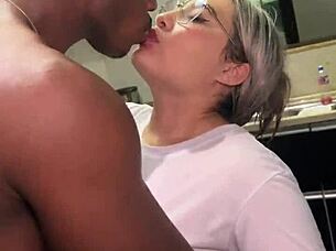 The curvy housewife cheats with a well-endowed black guy.