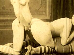 Vintage lesbians diving into hairy pussies