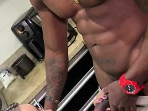 The curvy housewife cheats with a well-endowed black guy.