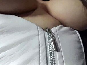 i suck and ride my husband's boss's cock, getting creampied in sheer lingerie