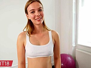 I am Stella Sedona, skinny American with small cute tits, wanting to fuck the foreign gym owner with his huge cock