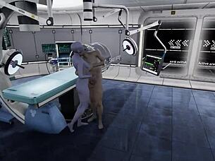 alien monster contacts hairless pussy for blowjob