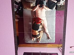 German amateur teen Anni Angel rides small cock and swallows cum