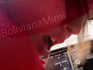 Mimi rides prince's cock in public car