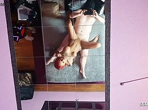 German amateur teen Anni Angel rides small cock and swallows cum