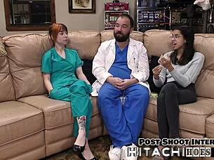 i'm ditria rose, this freshman getting a mandatory hitachi orgasm, spreading my pierced nipples in latex gloves backstage.