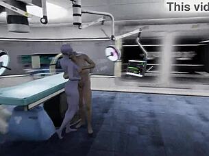 alien monster contacts hairless pussy for blowjob