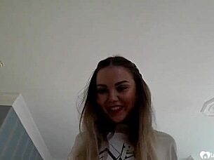 Picked up babe allows creampie