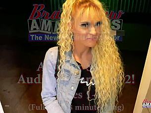 Petite Blonde Hottie Finger Fucks Pussy And Sucks Hard Cock