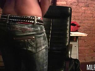 big titty milf sonya feels aroused sliding off jeans to show tits and ass