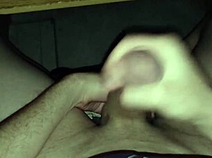 guy masturbates with both hands in pov solo