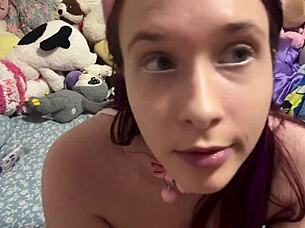 My Stepmom With Perfect Big Tits Jerked Me Off And Gave Blowjob Close-Up!