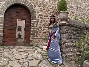 the princess wears a satin gown in the story