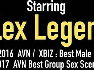 Alex Legend and Penny Pax take turns fucking in a hot lesbian threesome with fishnets and stockings