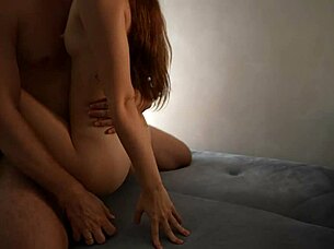 I'm fucking my stepsister's pussy after inviting her to watch a movie, her huge tits bouncing