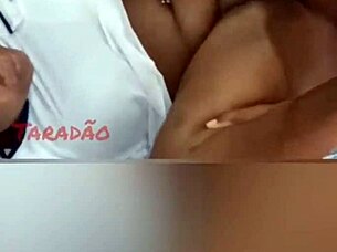 Ebony beauty enjoys a relaxing massage with handjob and licking