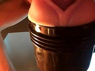 Intense homemade fleshlight fucking session