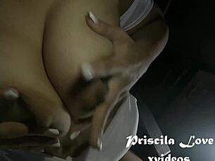 my latina brunette neighbor bends over for my cum