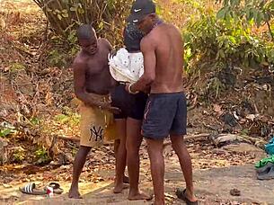 i fucked this shy ebony village girl outside, sideways n bent over