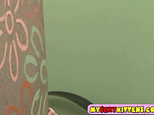 Watch Cute Teen Finger Herself On Stairs?