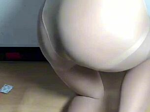 Young Wife In OL Outfit With Crotch Stockings And Sexy Lingerie Waits To Be Fucked