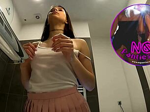 Braless hot brunette shows ass and legs intensely