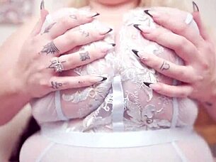 Huge titty blonde stella daniels meets latin muscle man puerto rock in a passionate scene.