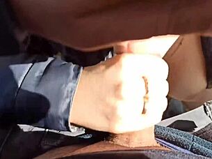 Amateur Public Blowjob And Fingering With Cum On Big Tits