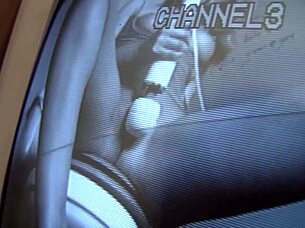 Blonde nina rae uses sex toy while sucking big dick from glory hole 😏