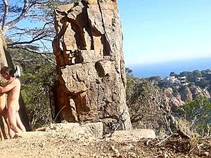 Hot couple outdoor sex in the middle of a path amateur